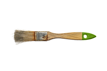 Old paintbrush with wooden handle