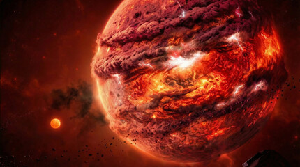 red planet earth in space