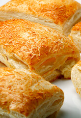 Stuffed puff pastry, breakfast food