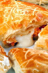 Stuffed puff pastry, breakfast food