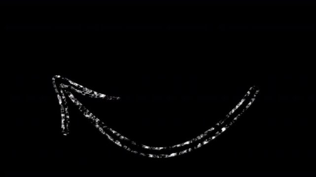 white chalkboard chalk arrow on a black background arrow pointing left and upwards in the style of a school blackboard or sports team management tactics  4K hand drawn arrow animation  