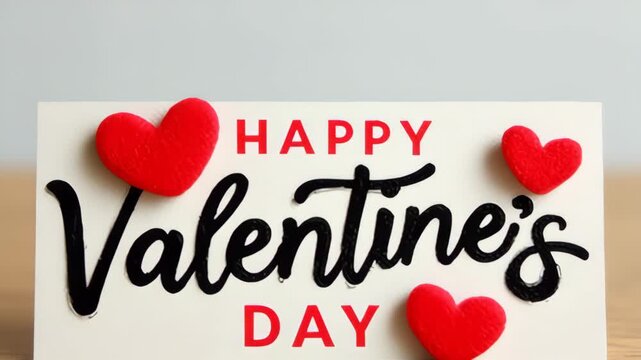 Colorful greeting card with festive message and decorative hearts showcasing vibrant design elements, emphasizing love and celebration for special occasions in a visually appealing arrangement