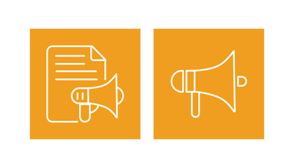 Campaign icon silhouette vector designs. Editable Strokes,Loudspeaker megaphone icon, Advertising concept on flat line style.