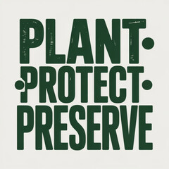 Plant protect preserve environmental conservation message isolated on white background