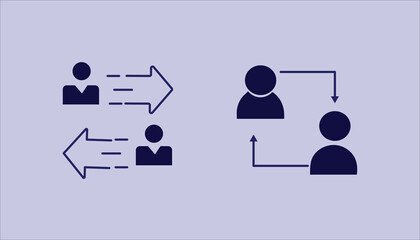 Person To Person tranfer ,Arrow Icon, Outline