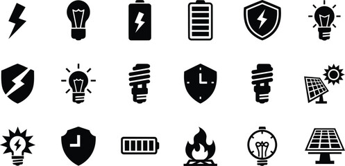 Energy icons collection Vector