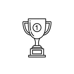 Minimalist Line Drawing of a Winner Trophy for Award or Competition Concept