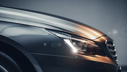 車のフロントライトが描く流れる光の軌跡