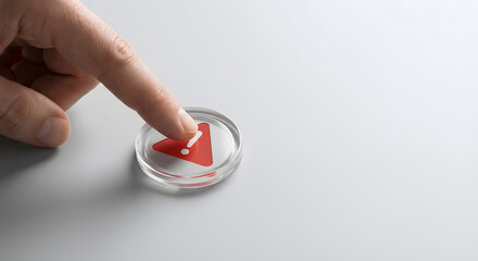 hand pressing play button