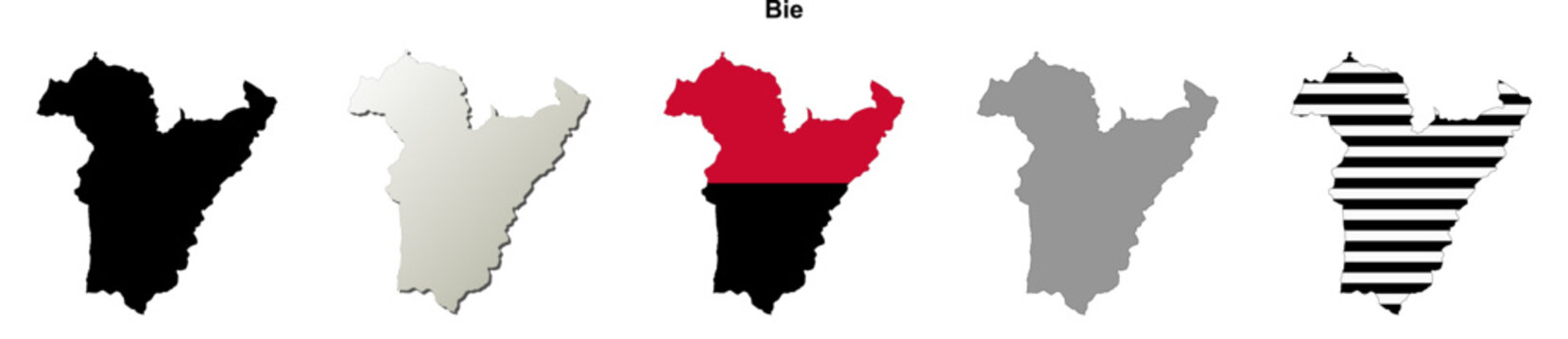 Bie blank outline map set