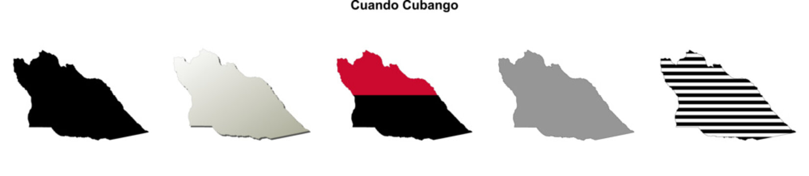 Cuando Cubango blank outline map set