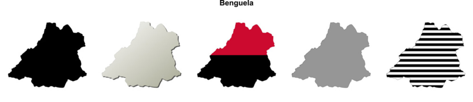Benguela blank outline map set
