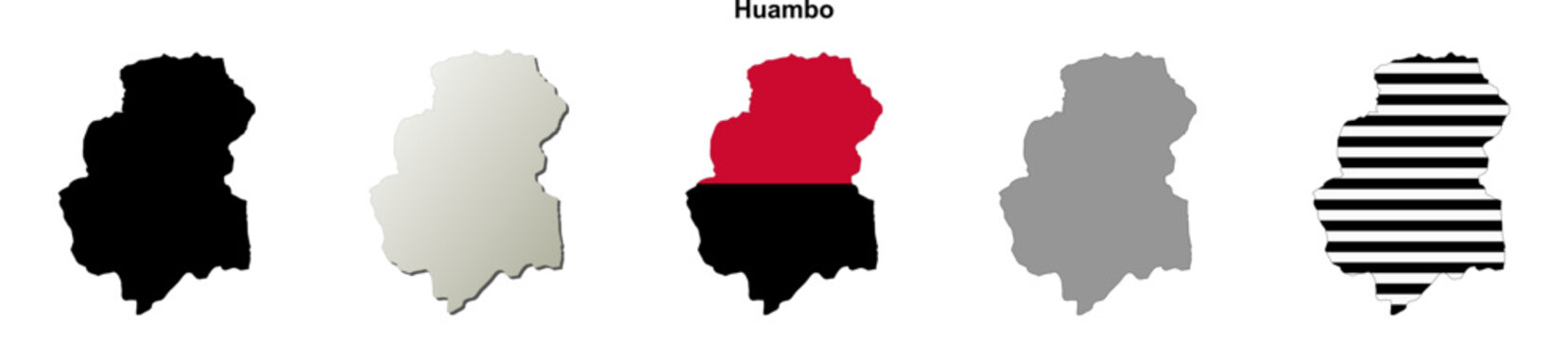 Huambo blank outline map set