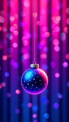 Blue Christmas Ball Pink Purple Bokeh
