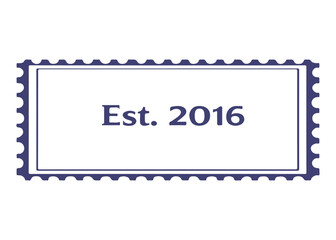 Obraz premium est 2016 postage stamp vector icon on a white background Vector postage stamp on a white background