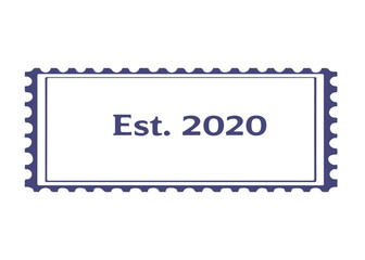 Obraz premium Est. 2020 postage stamp vector icon on a white background Vector postage stamp on a white background
