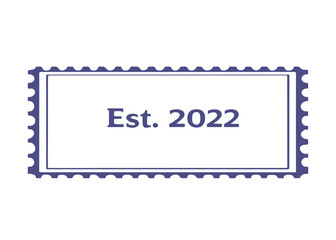 Est. 2022 postage stamp vector icon on a white background
Vector postage stamp on a white background
