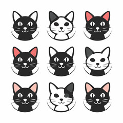 set of cats illustration