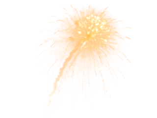 Golden Firework Overlay. Festival Sparkling Fireworks Isolated on Transparent Background. Effect Texture
