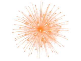 Golden Firework Overlay. Festival Sparkling Fireworks Isolated on Transparent Background. Effect Texture