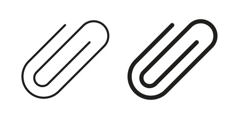 Obraz premium Clip icons in line art and flat black clipart design style