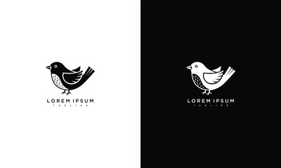 Simple bird illustrations on contrasting backgrounds showcasing minimalist design and versatility