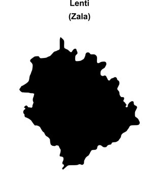 Lenti district blank outline map