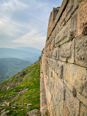 High-Res Sharp Details of Pergamon Acropolis Walls Built by Attalid Dynasty in Bergama Turkey
