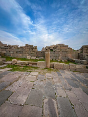 Majestic ruins of Temple of Athena and Zeus, legacy of Attalid Dynasty era in Pergamon