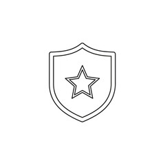 Simple Shield Icon with Star Emblem for Security or Protection Graphics