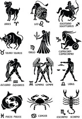 Obraz premium Zodiac signs and symbols astrology aries