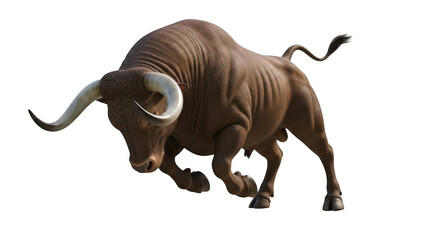 Obraz premium Majestic bull charging forward with determination