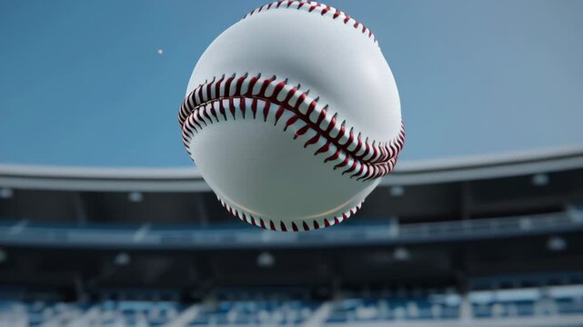 A baseball is in the air and is surrounded by a crowd of people. Concept of excitement and anticipation as the baseball is about to be hit