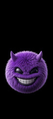 Mischievous Purple Devil Emoji with Grin