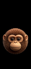 Realistic Monkey Emoji Face with Soft Texture