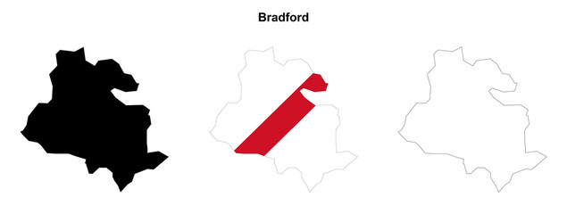 Transparent Bradford Outline Map Set