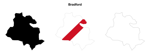 Transparent Bradford outline map set