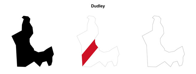Transparent Dudley Outline Map Set