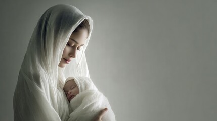Embracing love and warmth in a serene moment shared between mother and child