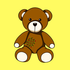 An illustration of a children's teddy bear. Use it as an element for your design.
