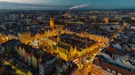 Christmas market Wroclaw, Lower Silesia Poland.	