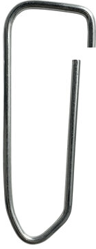 Silver paperclip clip made of metal for office stationery. Simple supply tool for memo and notebook pages, isolated png on transparent background.