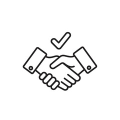 Obraz premium Professional Handshake Icon with Check Mark for Business Agreement
