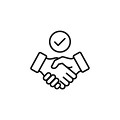 Fototapeta premium Professional Handshake with Checkmark Symbol Signifying Agreement and Partnership
