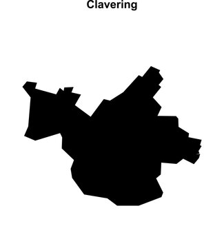 Clavering (England) blank outline map