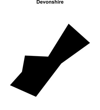 Devonshire (England) blank outline map