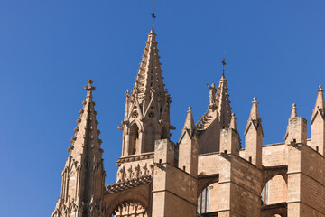 Obraz premium Palma de Santa Maria Cathedral of Palma, or La Seu, in the Mediterranean city of Palma de Mallorca Spain