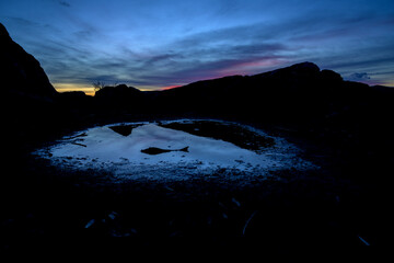 Twilight reflection in rocky puddle © MiguelA