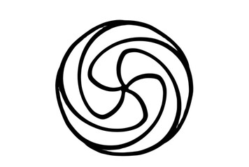 Stunning black spiral design on white background