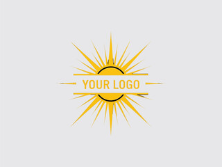 Fototapeta premium Yellow Sun Logo Design Template Illustration.